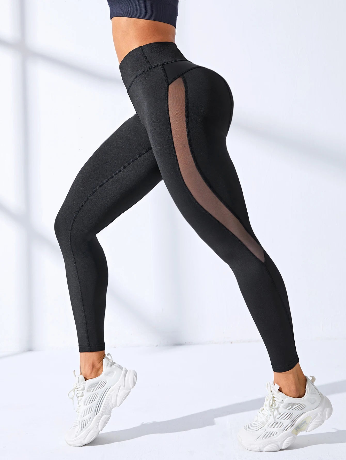 High Waist Leggings With Elastic Waistband