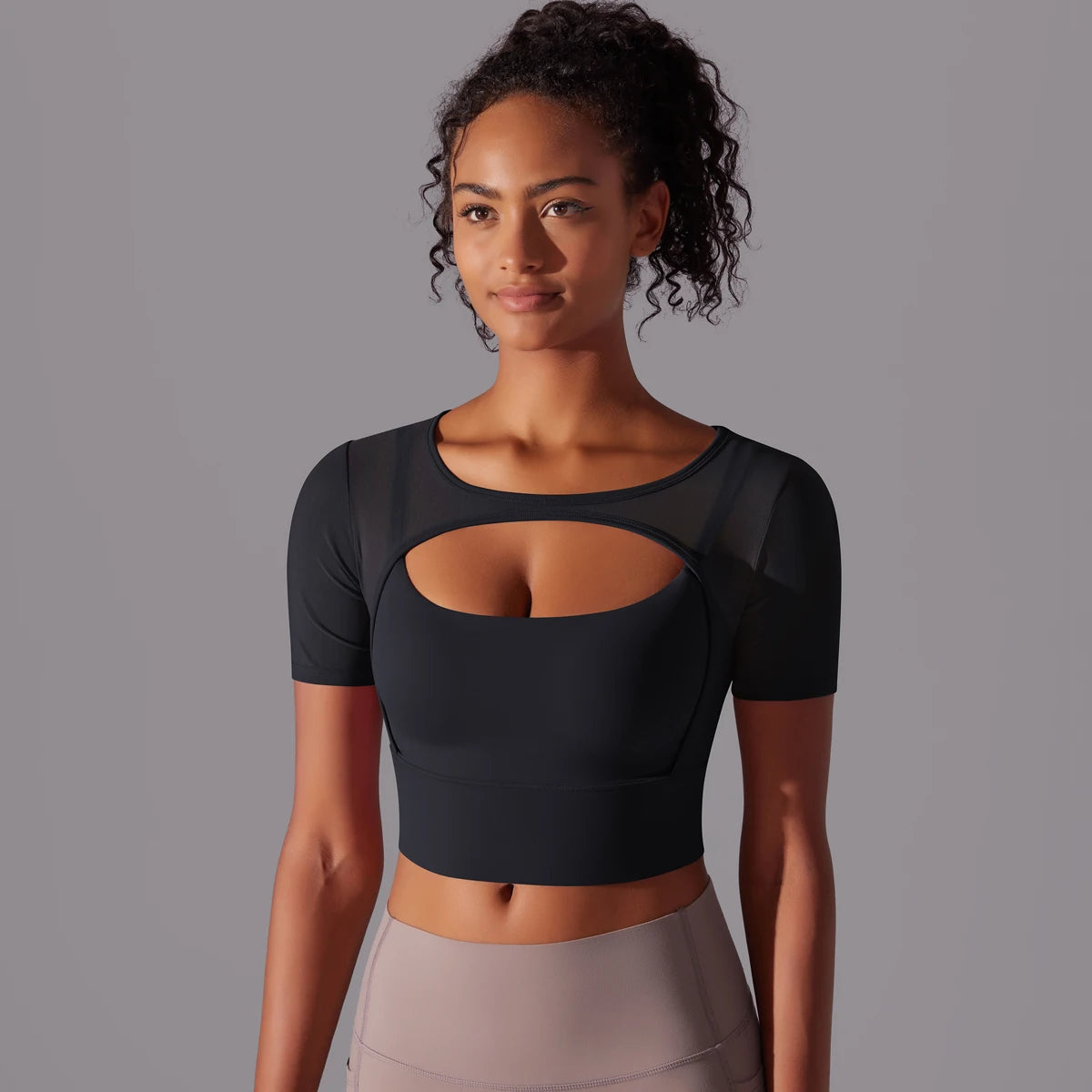 Yoga Shirt Short Sleeve T-Shirt Blouse Cover Up