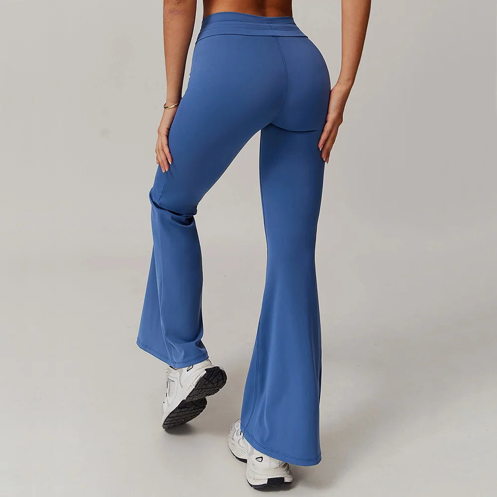 Sport Leggings Bell-bottoms High Waist Wide Leg
