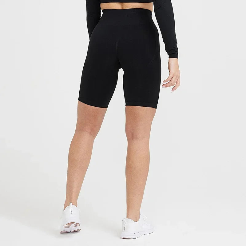 High-Waisted Seamless Yoga Shorts
