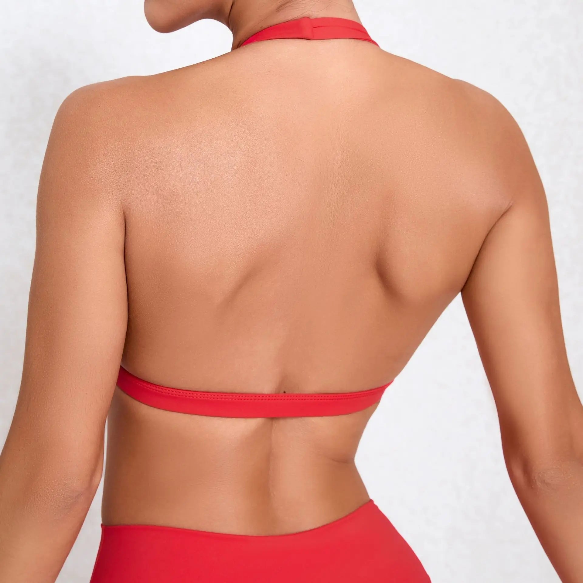 V-neck Sport Bra Women Halter Backless
