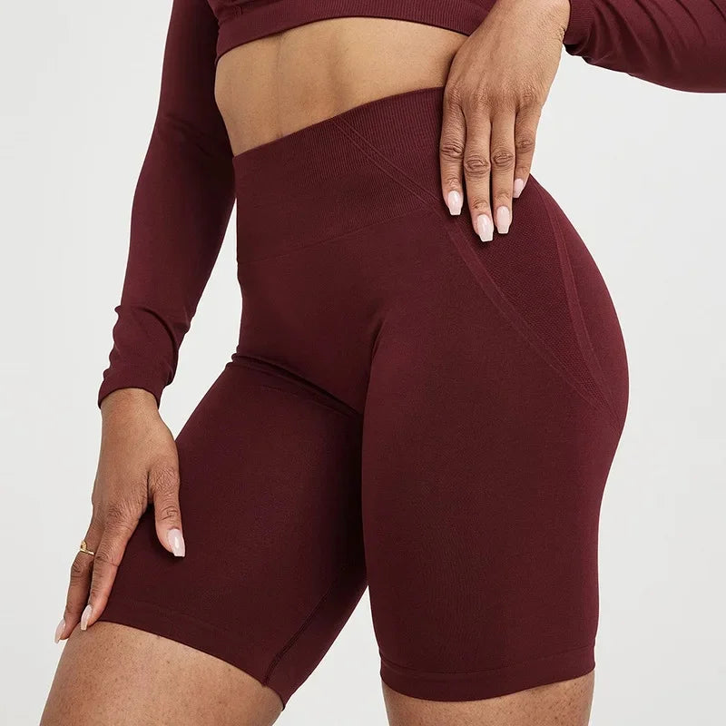 High-Waisted Seamless Yoga Shorts