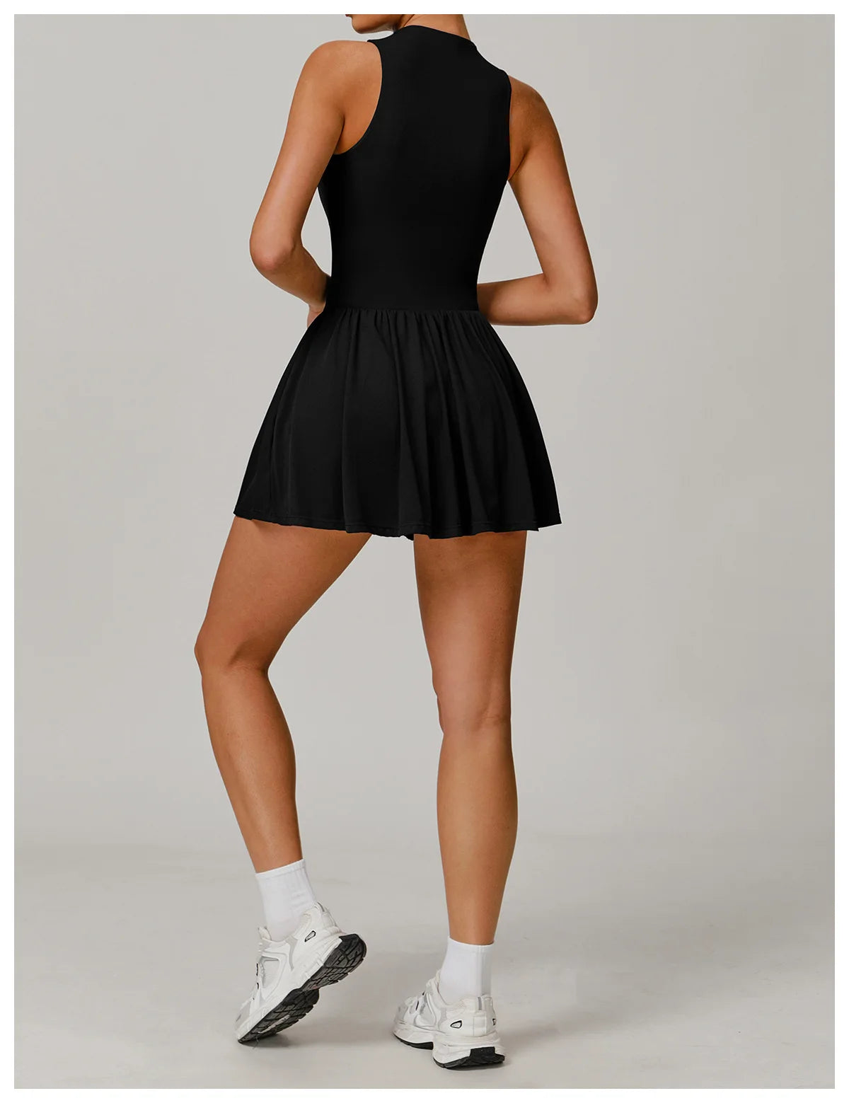 Zipper Sleeveless Women Yoga Skirt