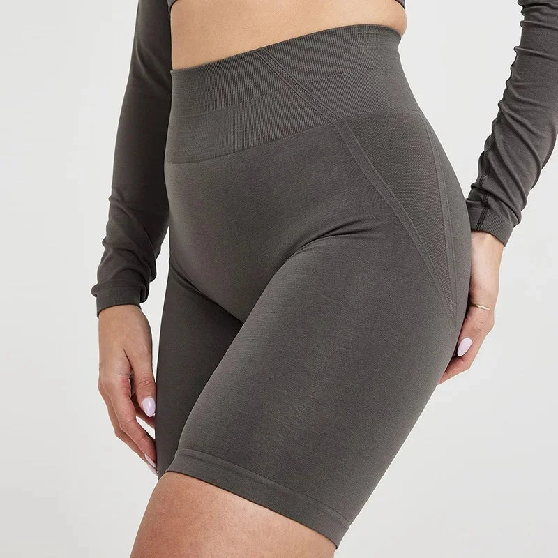 High-Waisted Seamless Yoga Shorts