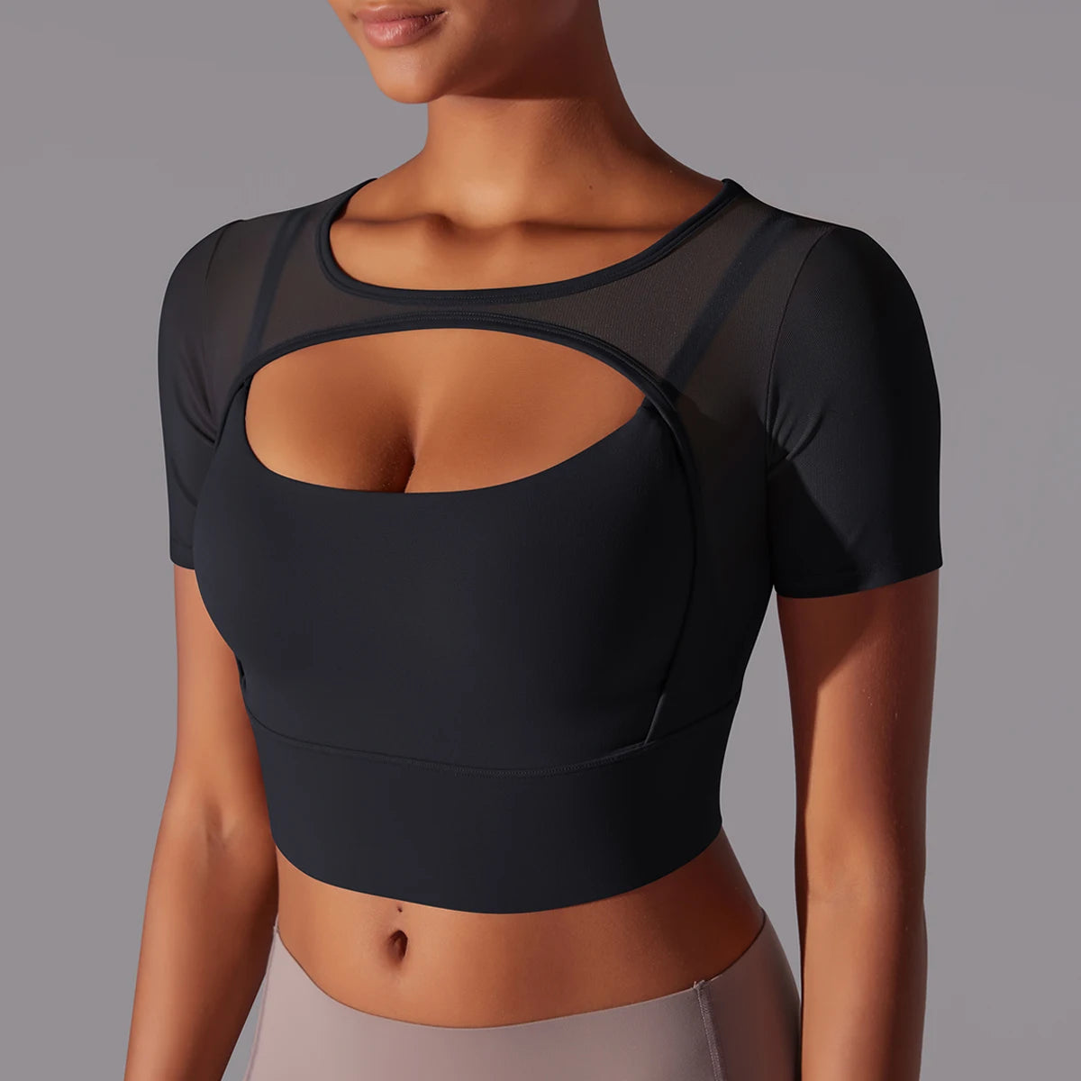 Yoga Shirt Short Sleeve T-Shirt Blouse Cover Up