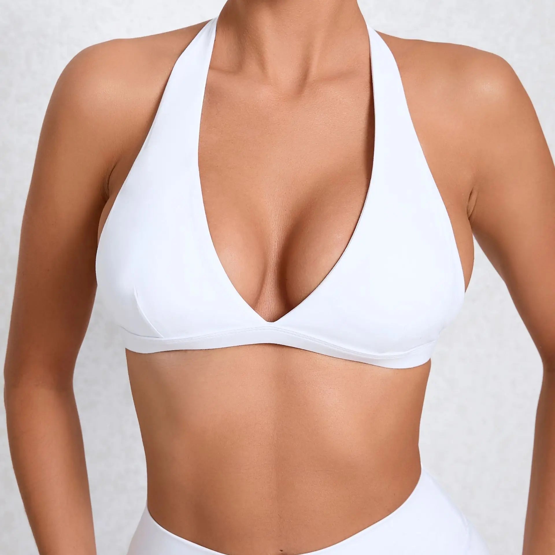 V-neck Sport Bra Women Halter Backless