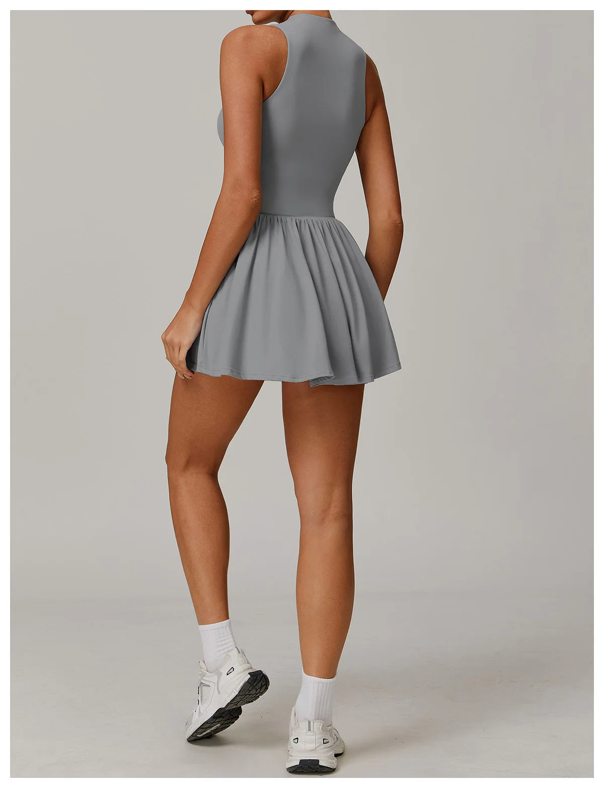 Zipper Sleeveless Women Yoga Skirt