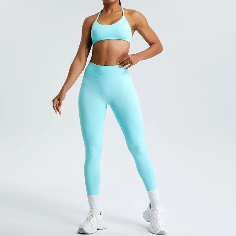 Women Yoga Pants High Waist Ribbed