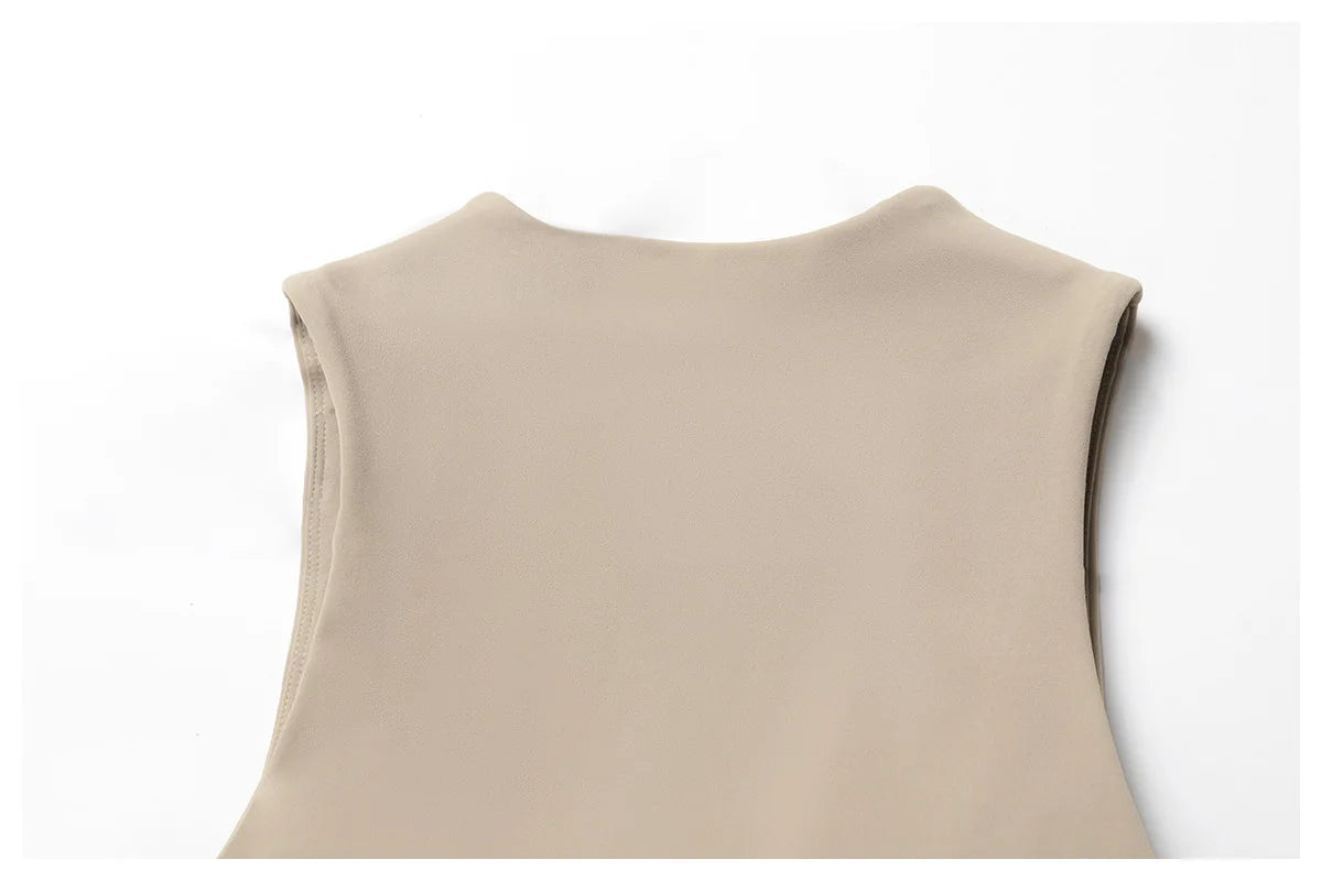 Zipper Sleeveless Women Yoga Skirt