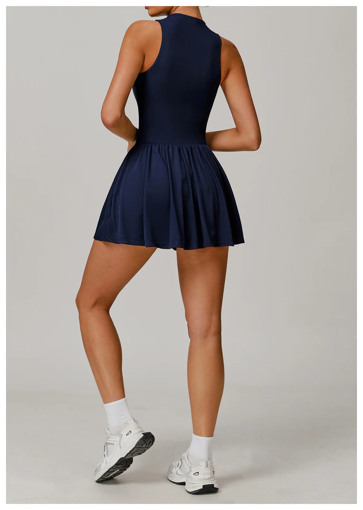 Zipper Sleeveless Women Yoga Skirt