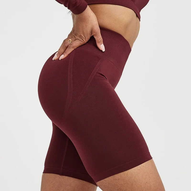 High-Waisted Seamless Yoga Shorts