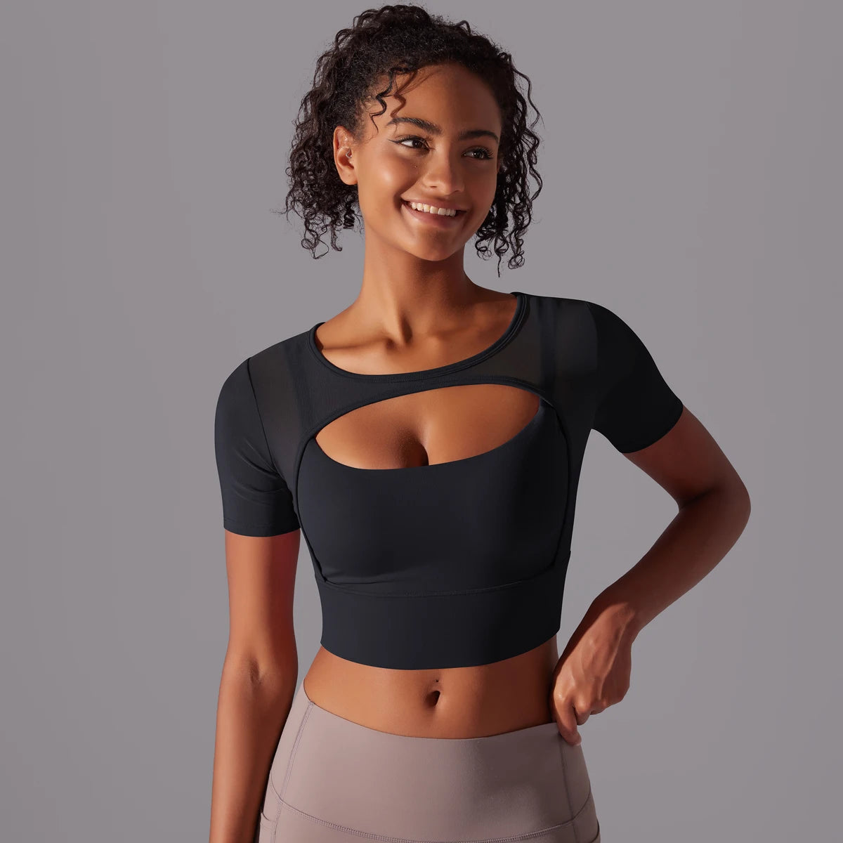 Yoga Shirt Short Sleeve T-Shirt Blouse Cover Up