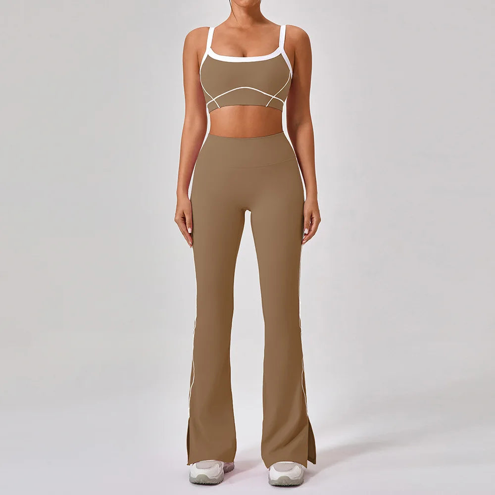 2 PCS Workout Sets Cropped Tank Pants