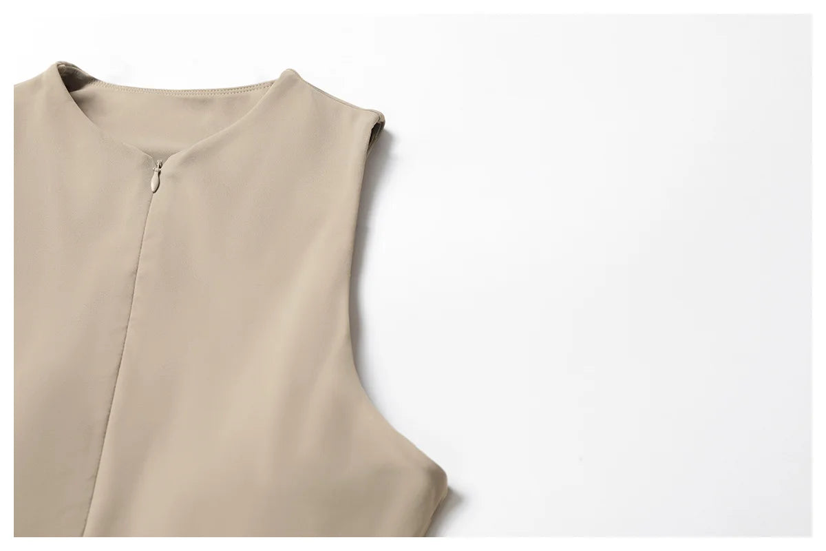 Zipper Sleeveless Women Yoga Skirt