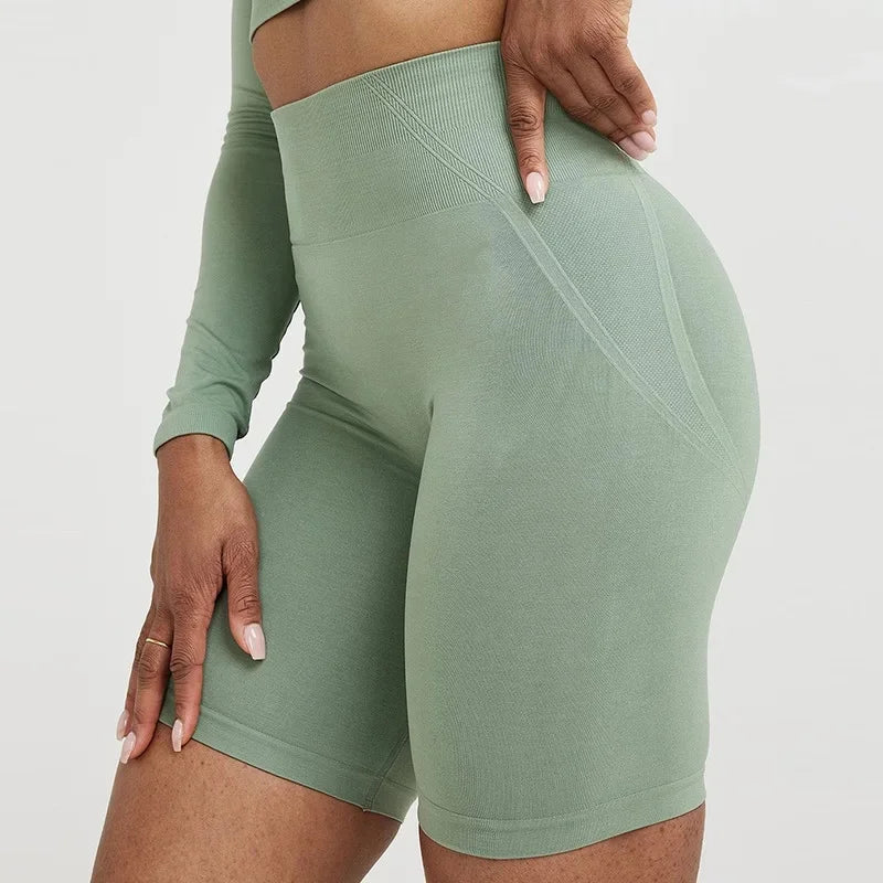 High-Waisted Seamless Yoga Shorts