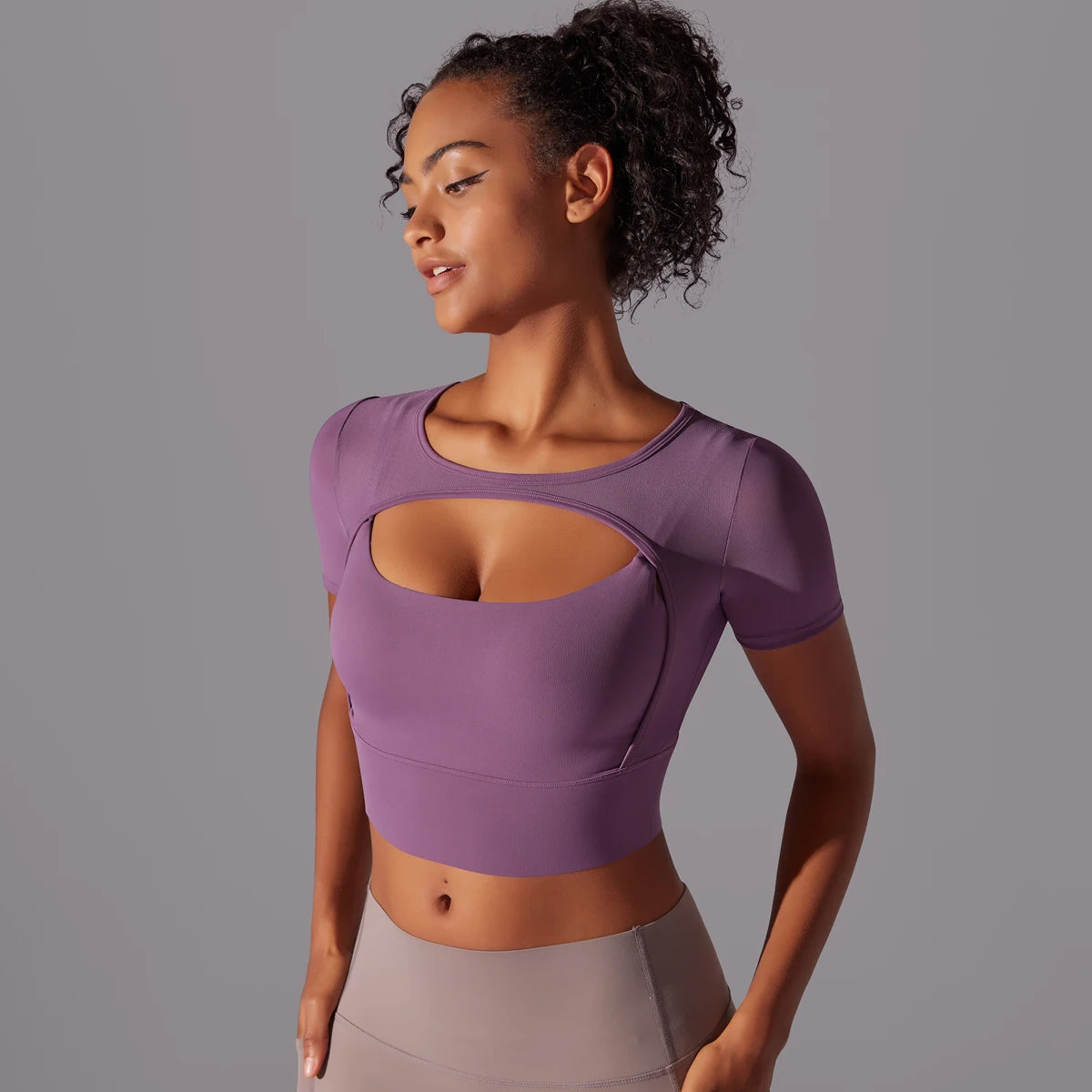 Yoga Shirt Short Sleeve T-Shirt Blouse Cover Up