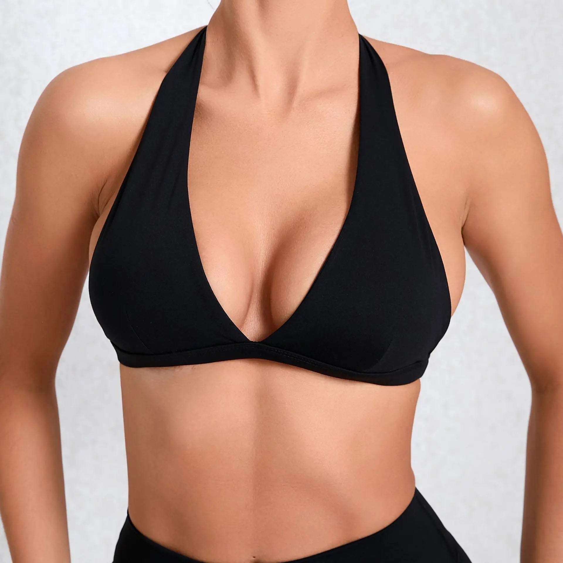 V-neck Sport Bra Women Halter Backless