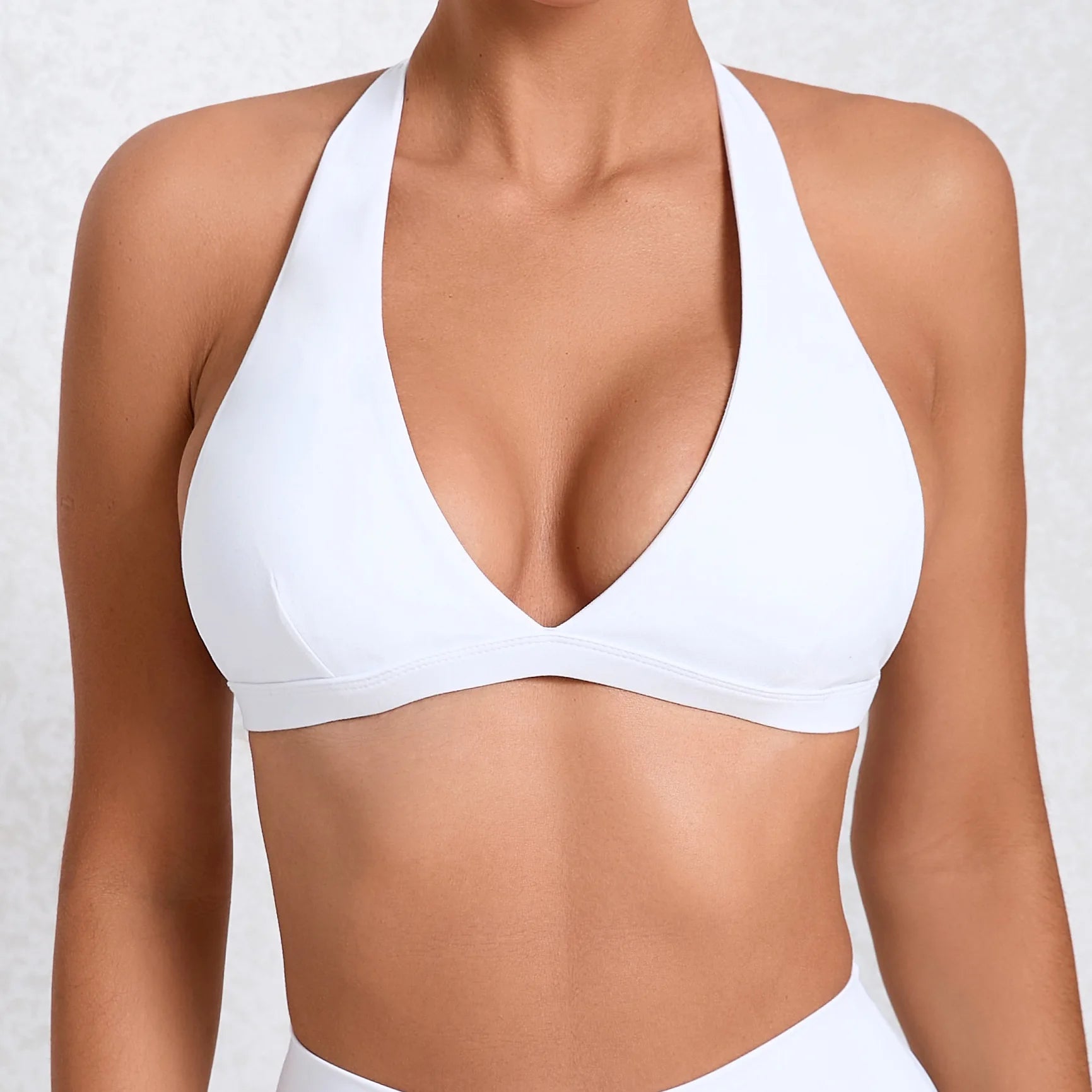 V-neck Sport Bra Women Halter Backless