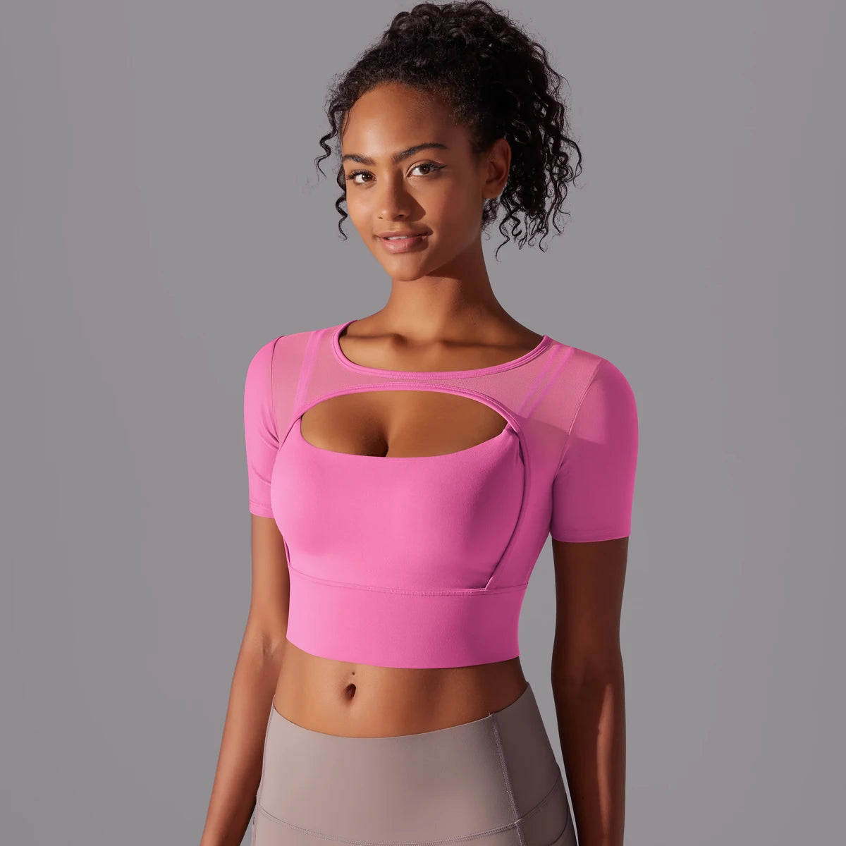 Yoga Shirt Short Sleeve T-Shirt Blouse Cover Up