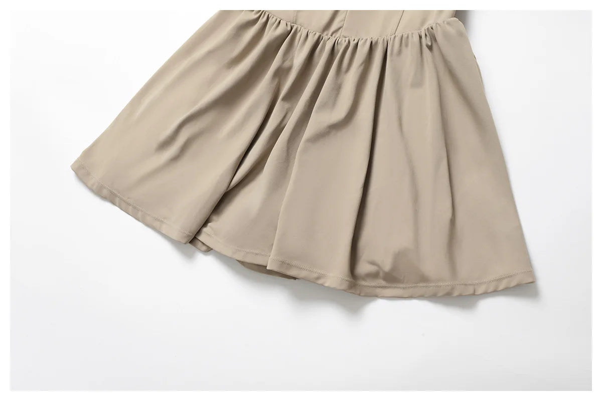 Zipper Sleeveless Women Yoga Skirt