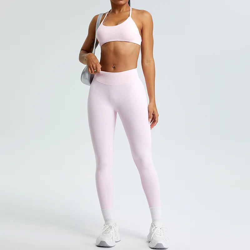 Women Yoga Pants High Waist Ribbed