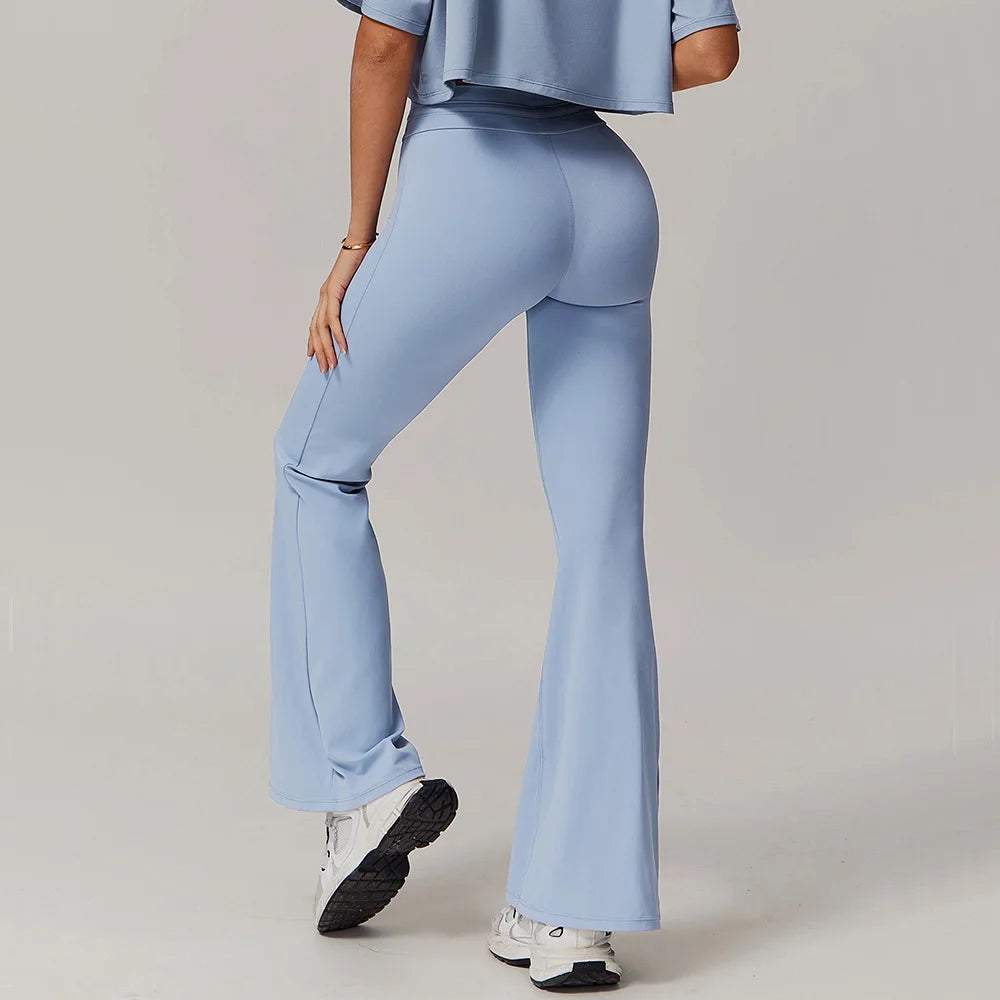 Sport Leggings Bell-bottoms High Waist Wide Leg