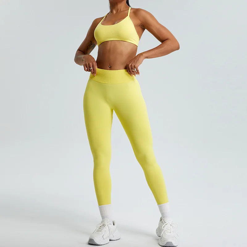 Women Yoga Pants High Waist Ribbed