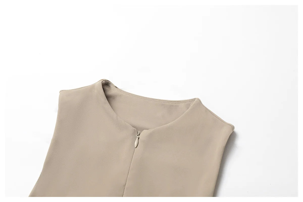 Zipper Sleeveless Women Yoga Skirt