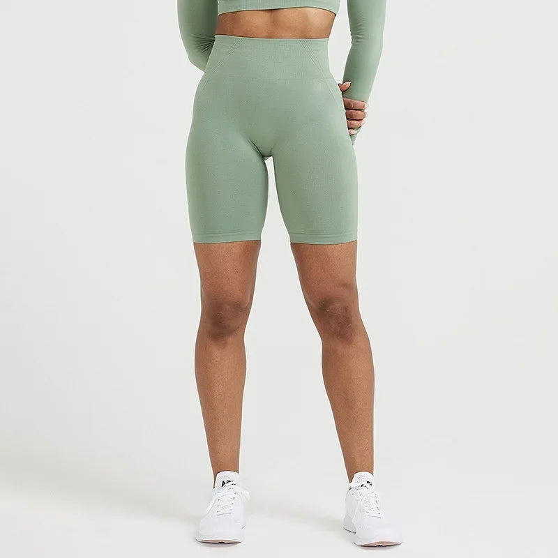 High-Waisted Seamless Yoga Shorts