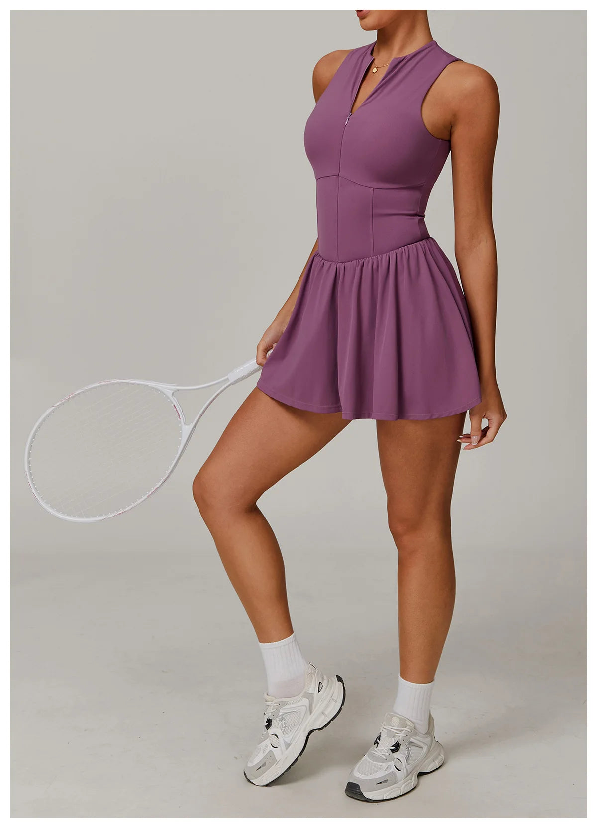 Zipper Sleeveless Women Yoga Skirt