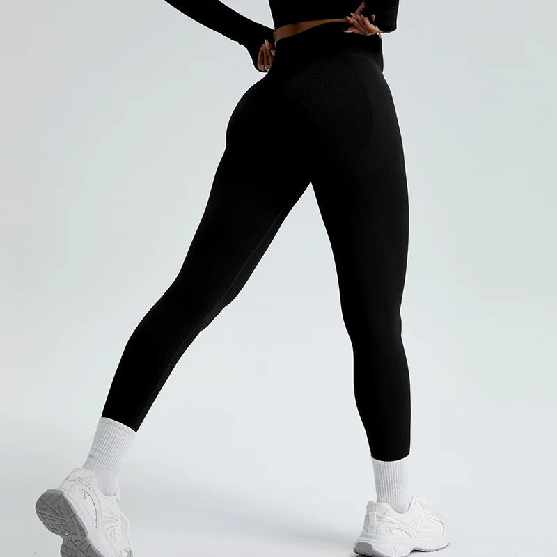 Women Yoga Pants High Waist Ribbed