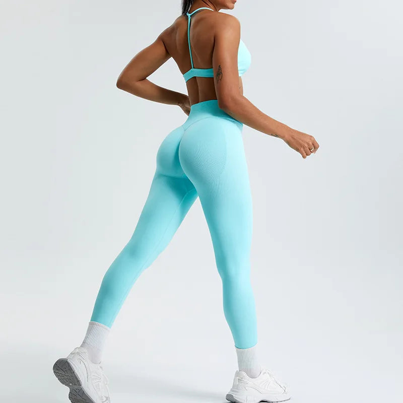Women Yoga Pants High Waist Ribbed