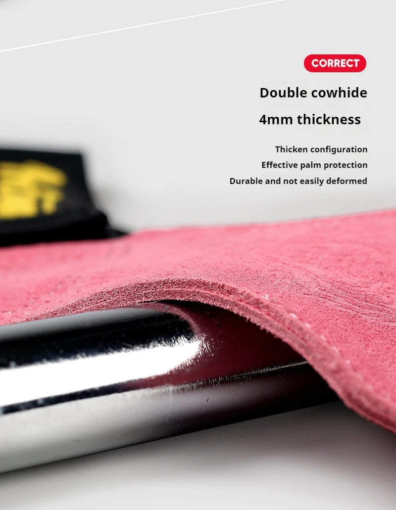 Cowhide Gloves for The Gym Weight Lifting